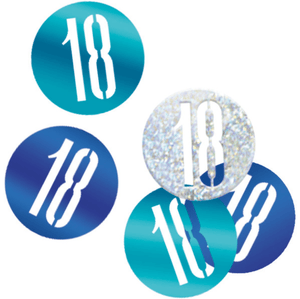 Birthday Blue Glitz Number 18 Confetti (0.5 oz)