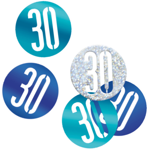 Birthday Blue Glitz Number 30 Confetti (0.5 oz)