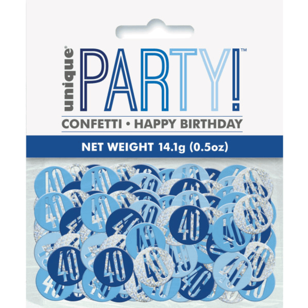 Birthday Blue Glitz Number 40 Confetti (0.5 oz)