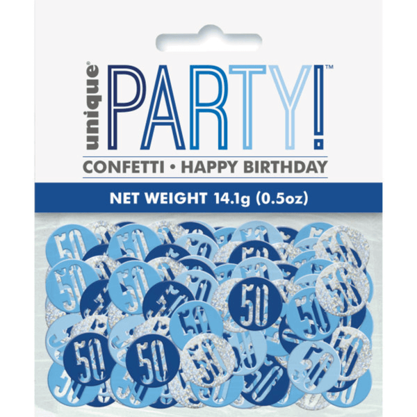 Birthday Blue Glitz Number 50 Confetti (0.5 oz)