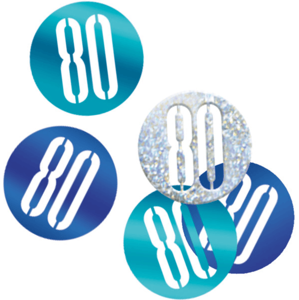 Birthday Blue Glitz Number 80 Confetti (0.5 oz)