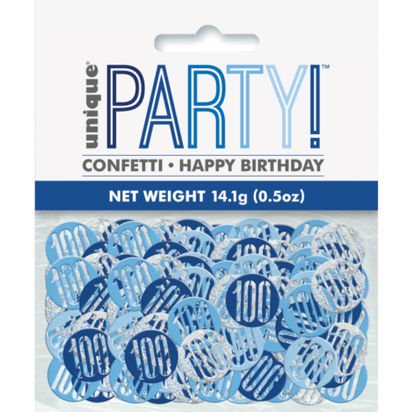 Birthday Blue Glitz Number 100 Confetti (0.5 oz)