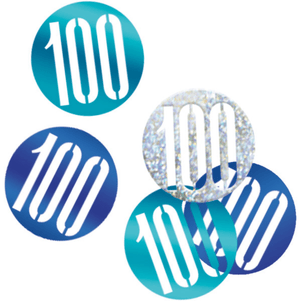 Birthday Blue Glitz Number 100 Confetti (0.5 oz)