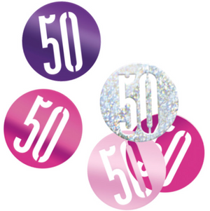 Birthday Pink Glitz Number 50 Confetti (0.5 oz)