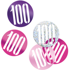 Birthday Pink Glitz Number 100 Confetti (0.5 oz)