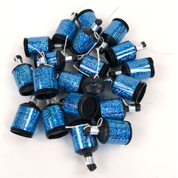 Birthday Blue Glitz Holographic Poppers (20 Pack)