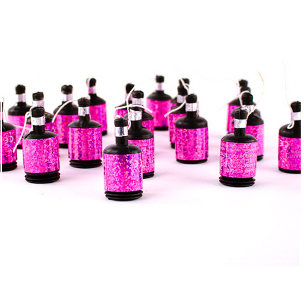 Birthday Pink Glitz Holographic Poppers (20 Pack)