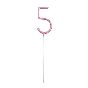 Birthday Pink Glitz Number 5 Sparkler (7")