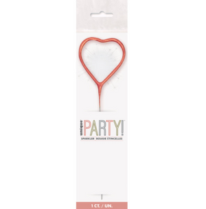 Birthday Rose Gold Glitz Heart Sparkler (7")
