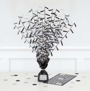 Birthday Glitz Black Balloon Weight Centerpiece
