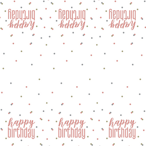 Glitz Rose Gold "Happy Birthday" Plastic Table Cover (54"x84")