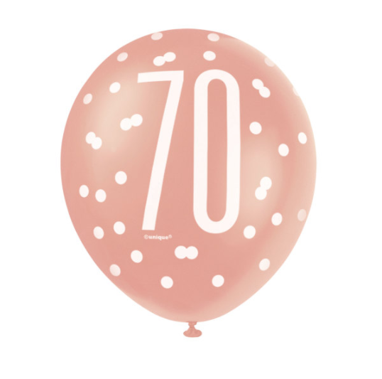 12" Rose Gold Latex Balloons 70 (6 Pack)