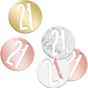 Birthday Rose Gold Glitz Number 21 Confetti (0.5 oz)