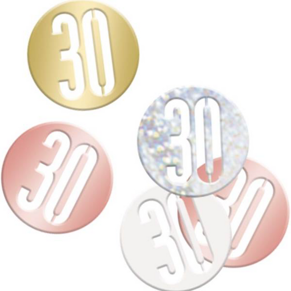 Birthday Rose Gold Glitz Number 30 Confetti (0.5 oz)