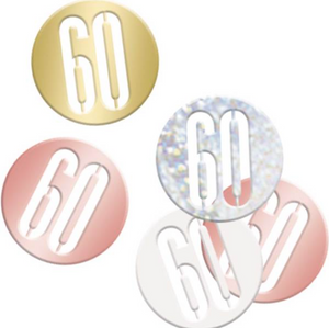 Birthday Rose Gold Glitz Number 60 Confetti (0.5 oz)
