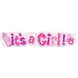 Girl Baby Bottle Giant Jointed Banner (4.5 ft)