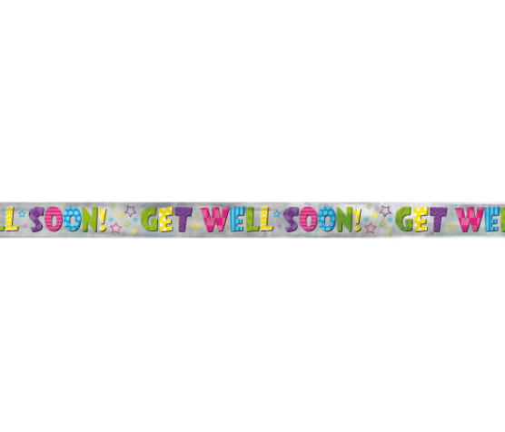 Foil Bright Get Well Soon Banner (12 ft)