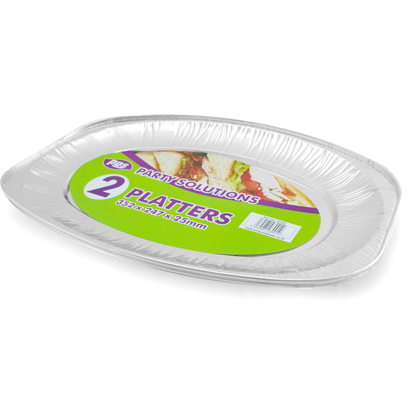 Foil Platters - 352x247x25mm (2 Pack)