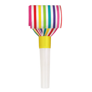 Rainbow Stripe Squawker Blowouts (8 Pack)