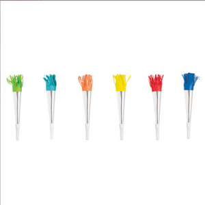 Foil Horns with Fringe (6 Pack)