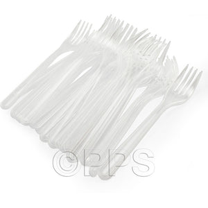 Cutlery Heavy Duty Plastic Forks Clear (50 Pack)