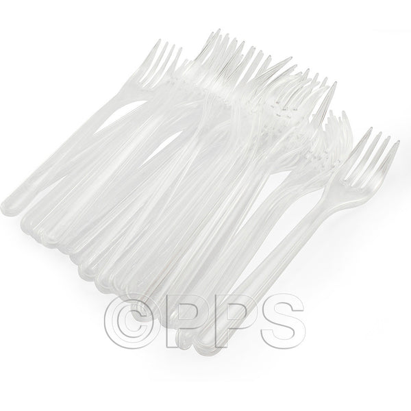 Cutlery Heavy Duty Plastic Forks Clear (50 Pack)