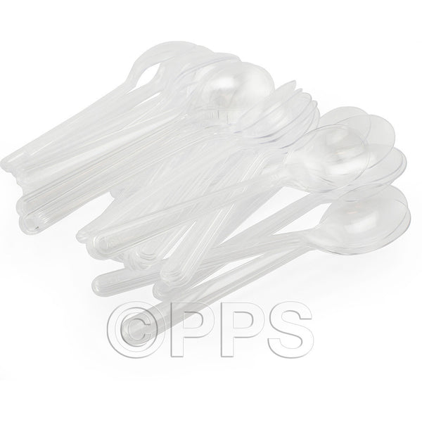 Cutlery Heavy Duty Plastic Spoons Clear (50 Pack)