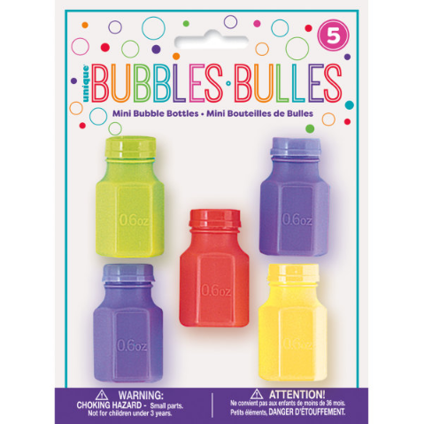 Mini Bubble Bottles (5 Pack)