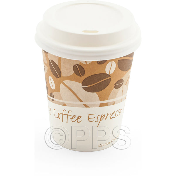 Drink Cups Paper (Hot) 8oz With Lids (10 Pack)
