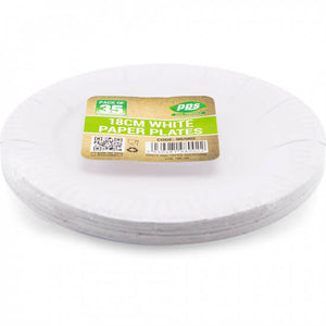 Plates Paper White 18cm (35 Pack)