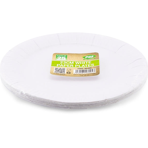 Plates Paper white 23cm (25 Pack)