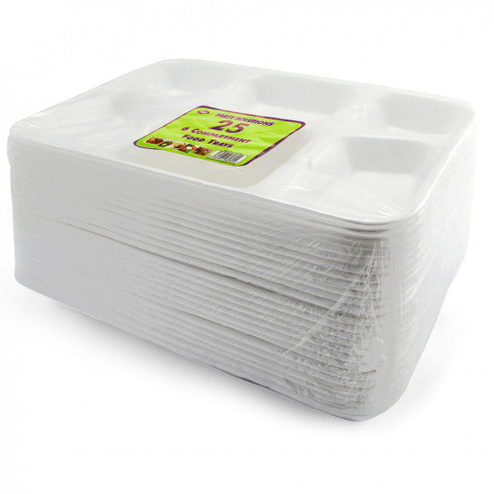 Plates Poly 6 Compartments 31cm - (25 Pack)