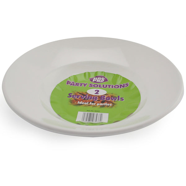 Plates Plastic Serving bowls White 27cm (2 Pack)