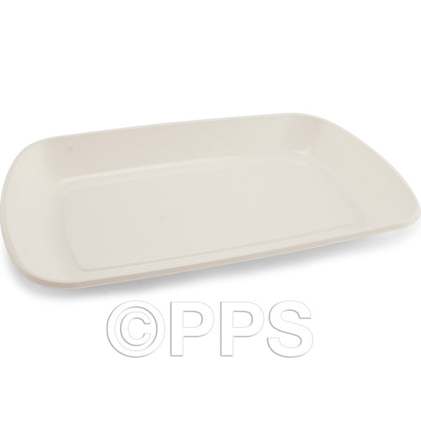 Plates Plastic Serving trays White 35cm x 21cm (2 Pack)