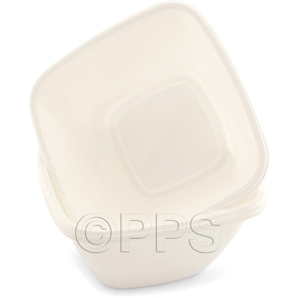 Plates Plastic Serving Bowls White 15cm sq (4 Pack)
