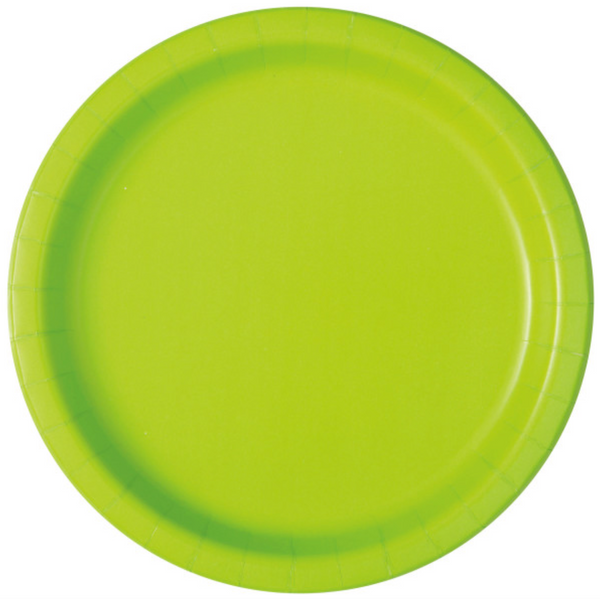 Neon Green Solid Round 7" Dessert Plates (20 Pack)