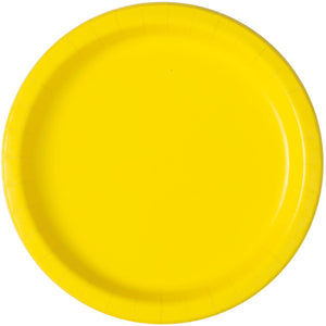 Neon Yellow Solid Round 9" Dinner Plates (16 pack)