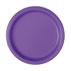 Neon Purple Solid Round 7" Dessert Plates (20 Pack)