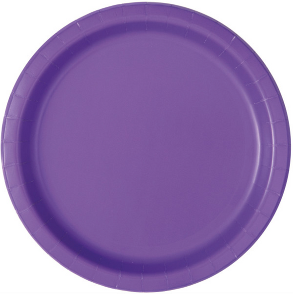 Neon Purple Solid Round 9" Dinner Plates (16 Pack)