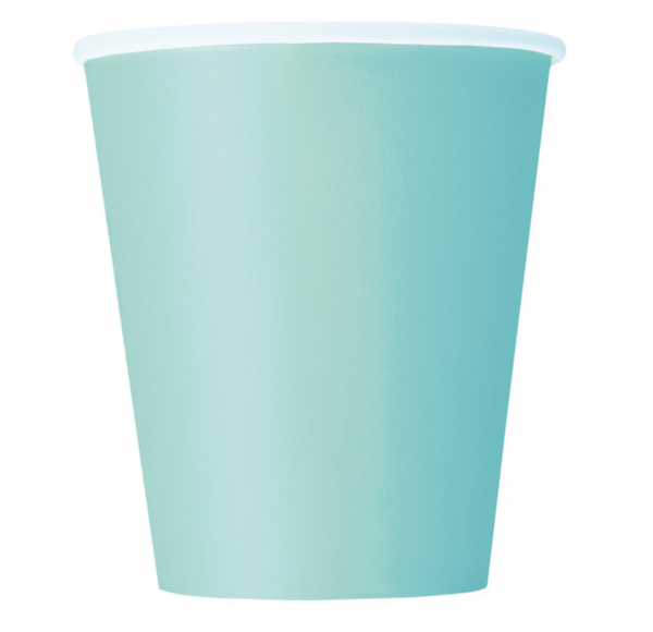 Mint Solid 9oz Paper Cups (14 Pack)