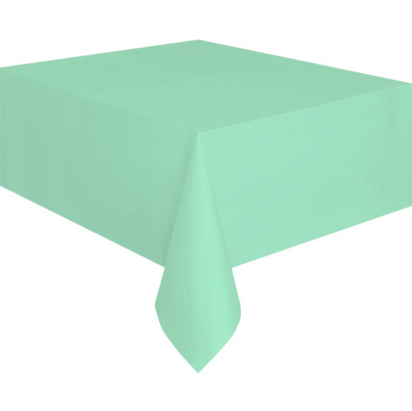 Mint Solid Rectangular Plastic Table Cover Short Fold (54"x108")