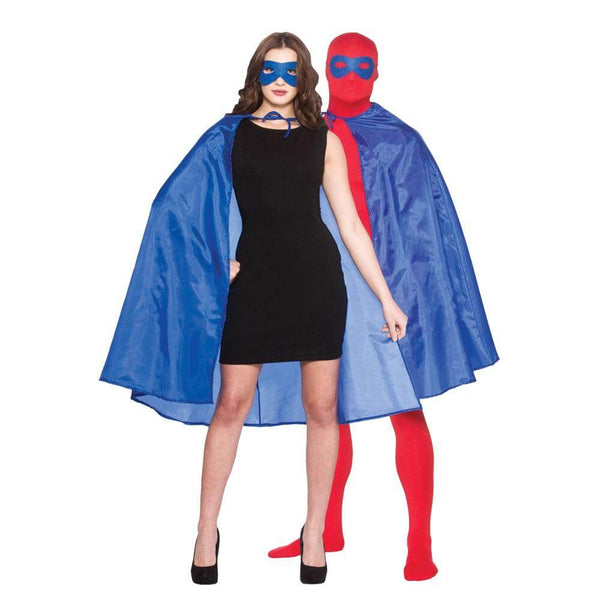 Adult Super Hero Cape & Mask - Blue