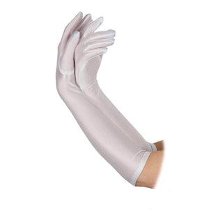 Ladies Long Gloves White (43cm)