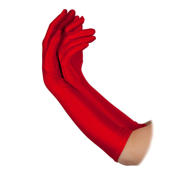 Ladies Long Gloves Red (43cm)