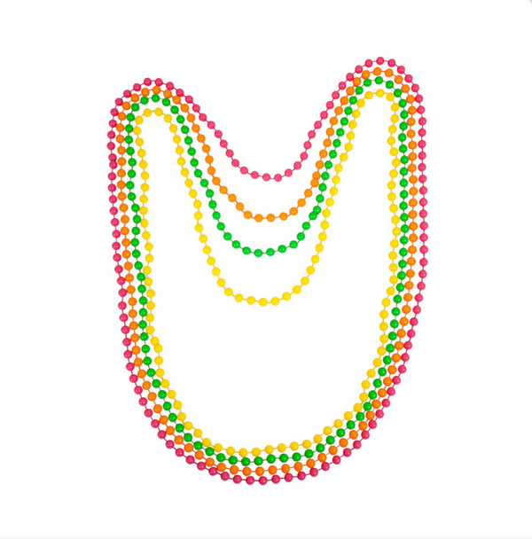 80's Neon Beads (4 pack)