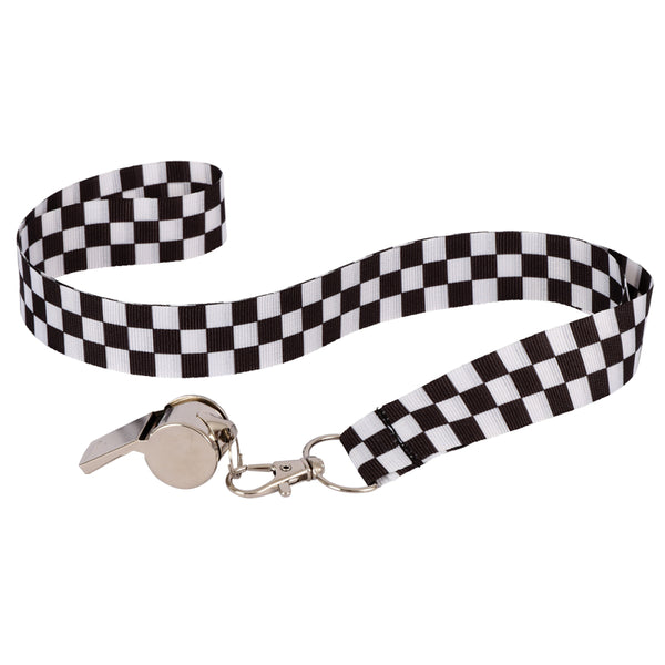 Metal Whistle with Checker Lanyard