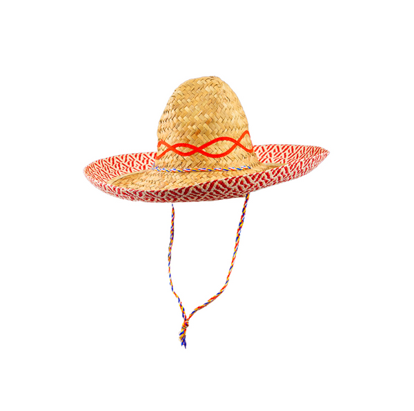 Mexican Sombrero w/Red Trim
