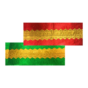 Cake Frills Green/Red with Gold Merry Christmas Centre (3.5 x 34")