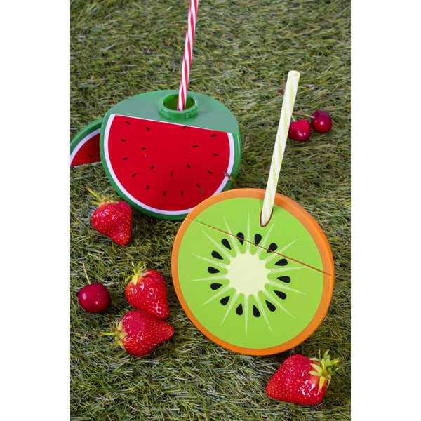 NOVELTY WATERMELON/KIWI CUP WITH STRAW