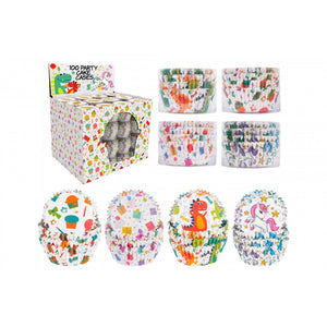 CAKE CASES in 4 Assorted Designs (100 Pack)